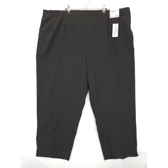 Avenue Pants - Avenue Stretch Trousers Pants Slim Leg Side Zip Women 26 P Black Office Neutral